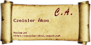 Czeisler Ákos névjegykártya